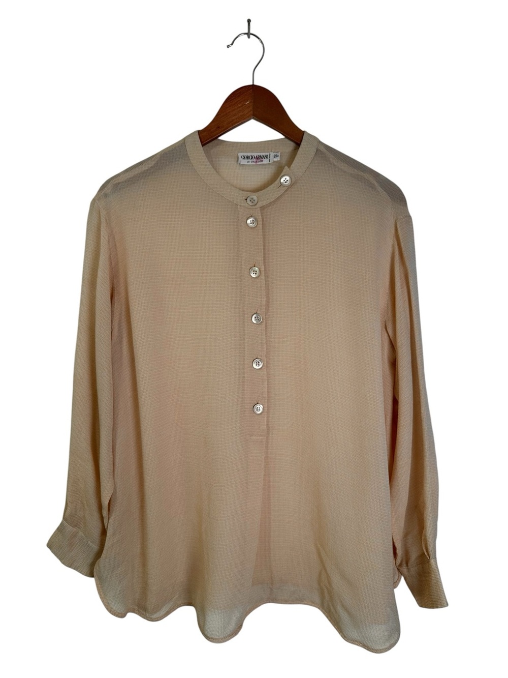 Giorgio Armani Le Collezioni Women’s Size 40EU Beige Long Sleeve Blouse Top